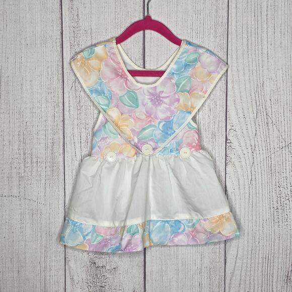 Vintage Other - Vintage California Talk 2T Floral Dress Removable Sailor Collar Pastel USA